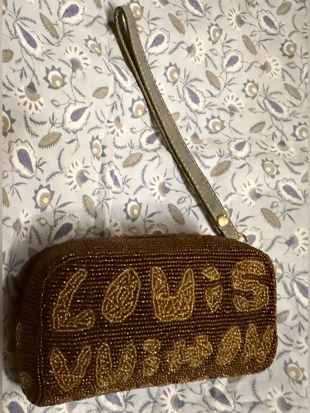 Gold Beaded Wristlet Pouch - Designer Style